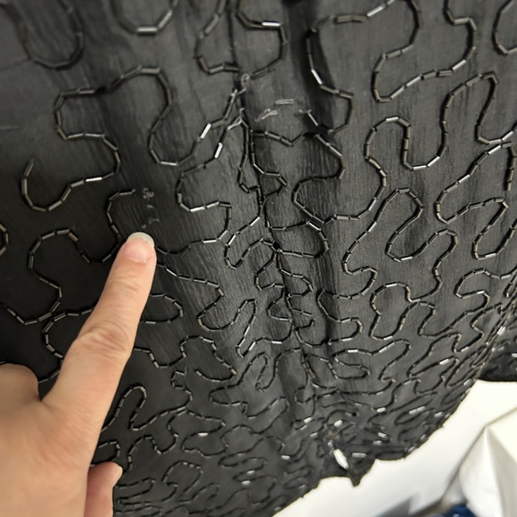 Vtg Melanie Lyne Beaded Dress Women's Large Black/Purple Formal Party READ - Picture 6 of 16